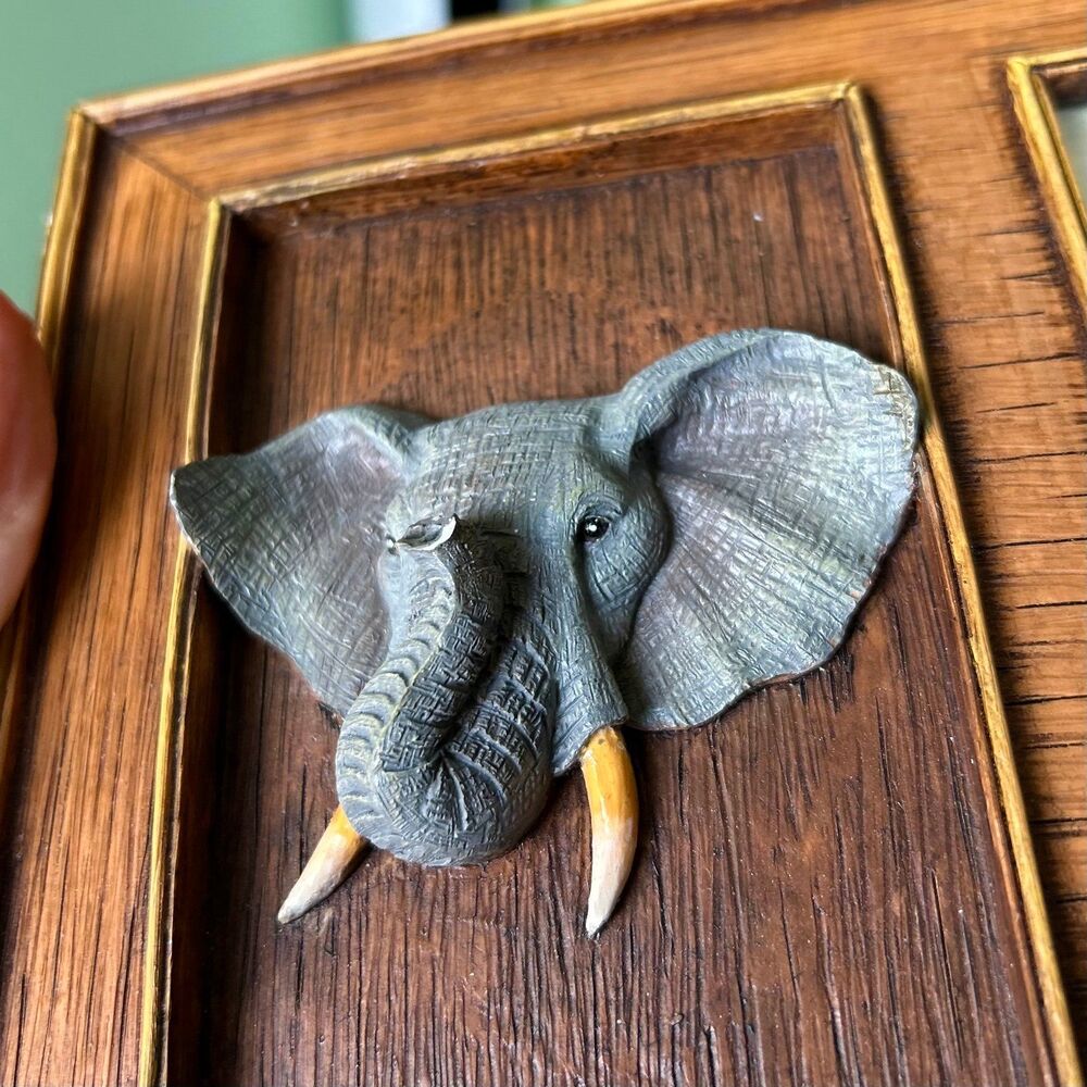 VTG 3D Rustic Textured Elephant Picture Frame Accent Decor - Picture 7 of 9